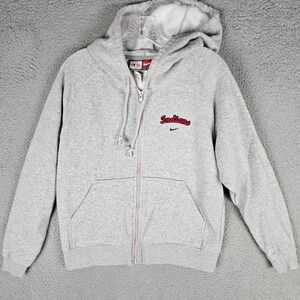 Cleveland Indians Hoodie Womens Medium Gray Nike MLB Baseball Sports Full Zip